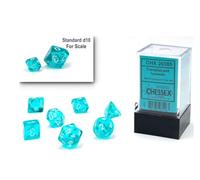 Set di dadi da 7 pezzi mini poliedrici traslucidi di qualità premium Chessex, da