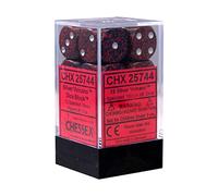 chx 25744 - set 12 dadi 6 facce 16mm puntinati - silver volcano