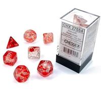 chx 27554 - set 7 dadi poliedrici - nebula red/silver luminary