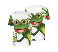CHXtao Green Frog - Polo da baseball a maniche corte, da uomo, bianco, XL