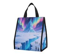 CHYDANY Aurora Glacier Borsa della spesa, isolata e fresca, borsa tote bag pieghevole e riutilizzabile, borsa per il pranzo per generi alimentari, lavoro, feste, viaggi, picnic, 26,9 cm H x 25,9 cm L