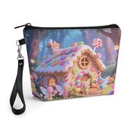 CHYDANY Beauty case con elfo della foresta delle fiabe, in pelle PU, astuccio per trucchi con manico e cerniera, borsa per cosmetici, per mamma, amici e donne, 22 x 6,6 x 14 cm