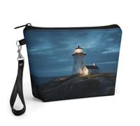 CHYDANY Beauty case con faro di notte, in pelle PU, astuccio per trucchi con manico e cerniera, borsa per cosmetici, per mamma, amici e donne, 22 x 6,6 x 14 cm