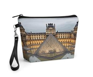CHYDANY Beauty case con museo del Louvre di Parigi, in pelle PU, astuccio per trucchi con manico e cerniera, borsa per cosmetici, per mamma, amici e donne, 22 x 6,6 x 14 cm