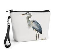 CHYDANY Borsa per il trucco a forma di airone dal becco lungo, in pelle PU, astuccio per trucchi con manico e cerniera, borsa per cosmetici, per mamma, amici e donne, 22 x 6,6 x 14 cm