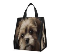 CHYDANY Borsa per la spesa a forma di cagnolino, isolata e fresca, pieghevole e riutilizzabile, borsa per il pranzo per generi alimentari, lavoro, feste, viaggi, picnic, 26,9 cm di altezza x 25,9 cm