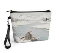 CHYDANY Borsa per trucchi in pelle PU con manico e cerniera, borsa per cosmetici per mamma, amici e donne 21 x 6,6 x 14 cm