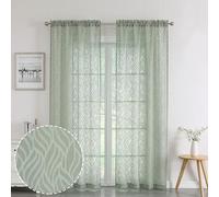 Chyhomenyc Marilyn - Tende trasparenti in tessuto jacquard, 213 cm, 2 pannelli, filtrano la luce, traspiranti, con clip a foglia, in tessuto jacquard, per camera da letto e soggiorno, 96 x 213 cm
