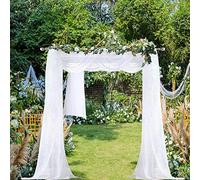 Chyhomenyc Set di 2 tende trasparenti extra lunghe bianche da 365,8 cm, con sfondo traslucido per finestra, per letto a baldacchino/matrimonio/soggiorno/anniversario, lunghezza 3,5 m, ogni 106 cm x