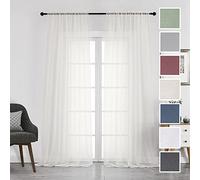 Chyhomenyc Set di 2 tende velate color avorio, lunghe 274 cm, 2 pannelli, filtrano la luce, tende lunghe per soggiorno, camera da letto, baldacchino, ognuna 102 x 274 cm (larghezza x lunghezza), 2,9