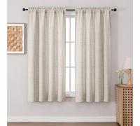 Chyhomenyc Tende da 160 cm di lunghezza, 2 pannelli, in finto lino, con texture morbida e ariosa, con tasca per asta, per camera da letto, ognuna da 106,7 cm di larghezza x 160 cm di lunghezza, 2