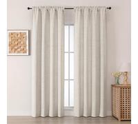 Chyhomenyc Tende lunghe 248 cm, 2 pannelli, in finto lino testurizzato, morbide e ariose, per soggiorno, leggere, con tasca per asta, tende per camera da letto, ognuna 106 x 238 cm, colore lino