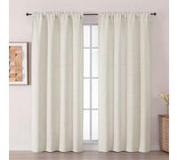 Chyhomenyc Tende naturali extra lunghe, lunghezza 305 cm, 2 pannelli, in finto lino testurizzato, morbide e ariose, con tasca per asta per camera da letto, ognuna da 50 x 120 L, 3 m