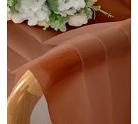 Chyhomenyc Tende trasparenti arancioni, lunghe 114 cm, 2 pannelli, con tasca per bastone, in voile, per soggiorno, camera da letto, finestre piccole, 106 x 114 cm