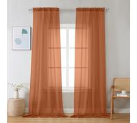 Chyhomenyc Tende trasparenti arancioni, lunghe 228,6 cm, 2 pannelli, filtranti della luce, morbide, ariose, eleganti, in voile, per camera da letto, soggiorno, decorazione per feste di nozze, 107 x