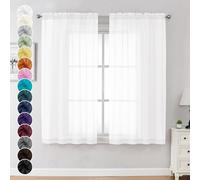 Chyhomenyc Tende trasparenti bianche, lunghezza 160 cm, 2 pannelli, con tasca per asta filtrante per la luce, tende per finestra, per camera da letto e soggiorno, ognuna da 106 x 160 cm, set da 2,