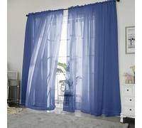 Chyhomenyc Tende trasparenti blu reale, lunghe 213 cm, set di 2 pannelli, con tasca per asta, tende in voile per soggiorno, camera da letto, 2 pezzi, ognuna 106 x 213 cm (larghezza x lunghezza)