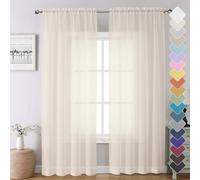 Chyhomenyc Tende trasparenti color crema, lunghe 213 cm, 2 pannelli, con filtro della luce per camera da letto, in morbido voile arioso, con tasca per asta, tende per finestra, 106 x 213 cm, 2 pezzi