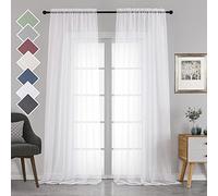 Chyhomenyc Tende trasparenti extra lunghe in voile bianco, lunghezza 305 cm, confezione da 2, tende per finestre per archi di nozze, feste di compleanno, corridoio, camera degli ospiti, casa di