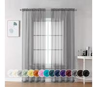 Chyhomenyc Tende trasparenti grigie lunghe 213,4 cm, set di 2 pannelli, leggere, in tinta unita, eleganti, per camera da letto e soggiorno (106 x 213 cm, grigio antracite)