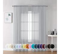 Chyhomenyc Tende trasparenti grigio chiaro, lunghezza 213 cm, 2 pannelli, in morbido voile arioso, con tasca per asta, per camera da letto e soggiorno, ognuna 106 x 213 cm