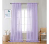 Chyhomenyc Tende trasparenti lilla lunghe 228,6 cm, 2 pannelli, filtranti della luce, morbide, ariose, eleganti, in voile, per camera da letto, soggiorno, decorazione per feste di nozze, 107 x 228 cm