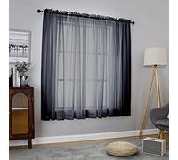 Chyhomenyc Tende trasparenti per finestre, 137 cm, 2 pannelli, in voile tinta unita, filtranti la luce, per piccole finestre, bagno, soggiorno, camera da letto, tasca per asta, ognuna da 106 x 137 cm