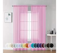 Chyhomenyc Tende trasparenti rosa, lunghezza 183 cm, 2 pannelli, con tasca per asta, morbide, ariose, per porta francese, camera da letto, soggiorno, ognuna 106 x 182 cm