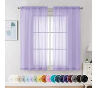 Chyhomenyc Tende velate color lilla, lunghezza 160 cm, 2 pannelli, filtrano la luce, ariose tende per finestra, tende per finestra per camera da letto, ognuna 106 x 160 cm