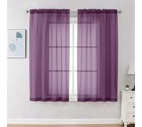 Chyhomenyc Tende velate color prugna, 160 cm di lunghezza, 2 pannelli, con tasca per bastone, eleganti tende e tende per soggiorno e camera da letto, 2 pannelli, colore: prugna, 107 x 160 cm
