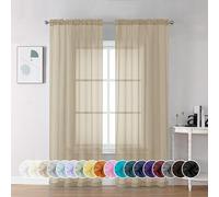Chyhomenyc Tende velate color tortora, lunghezza 183 cm, 2 pannelli, filtranti della luce, morbide, ariose, con tasca per asta, tende per finestra, camera da letto, soggiorno, ognuna 106 x 182 cm