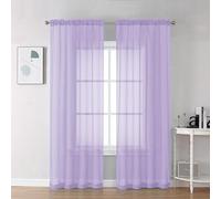 Chyhomenyc Tende velate lilla lunghe 183 cm, 2 pannelli, filtrano la luce, morbide, ariose, con tasca per asta, tende per finestra, camera da letto, soggiorno, ognuna 106 x 182 cm