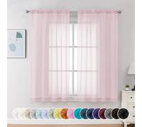 Chyhomenyc Tende velate lunghe 160 cm, 2 pannelli, con tasca per asta filtrante per finestra, tende trasparenti per camera da letto e soggiorno, 106 x 160 cm, 2 pannelli, rosa cipria