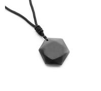 CHYIFSHIYM - Ciondolo esagonale in pietra Shungite - 50% -70% carbonio Shungite - Ciondolo a stella di David - Collana di protezione in vetro curativo Energy Harmony, Piccolo, Shungite, Non è un
