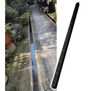 CHZDPP canaletta scolo Acqua piovana Canale di drenaggio Stretto Personalizzabile, Scarichi d'Acqua in Acciaio Inossidabile Nero/Argento, per Cortile/Giardino(Black,15x8x100cm/5.9x3.1x39.4in)