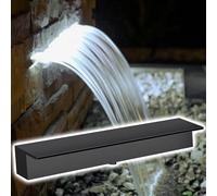 CHZDPP Cascata di Spillway 25/35/60/100/150/200 cm Sbarramento per Cascata in Acciaio Inossidabile, Cascata Personalizzabile per laghetti Piccoli e Grandi, per Esterni/Interni(Black,32″/81cm)