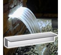 CHZDPP Cascata di Spillway 25/35/60/100/150/200 cm Sbarramento per Cascata in Acciaio Inossidabile, Cascata Personalizzabile per laghetti Piccoli e Grandi, per Esterni/Interni(Silver,40″/102cm)