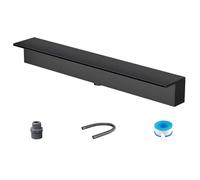 CHZDPP Cascata di Spillway Cascata Personalizzabile per laghetti Piccoli e Grandi, Kit per cascate in Acciaio Inossidabile Facili da installare, per Esterni/Interni(Black,15.7in/40cm)