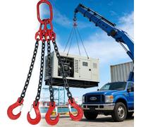 CHZDPP Catene di Sollevamento Catene di Sollevamento ad Alta Resistenza con Ganci, Imbracatura a Catena a 4 Bracci per spostare Attrezzature Pesanti, capacità 3/5/8/11/16/21/28 T(11T,13.1ft(4m))