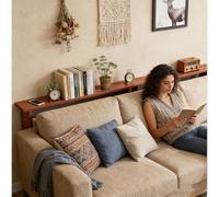 CHZDPP Tavolo dietro il divano Mesas delgadas de sofá para marco de fotos/libros, Mesa de pasillo de montaje fácil, Estante de madera estrecho de pie en el piso(Color C,59x4x25in/150x10x65cm)