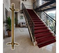 CHZFFD aste per moquette Aste E Ferramenta Decorative Per Guide Per Scale, Aste Per Scale Per Passatoie Per Tappeti, Asta Antiscivolo Carichi Pesanti Viti Gradini In Legno(12 piece,26" (66cm))