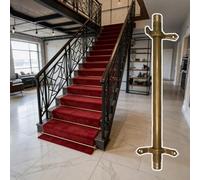 CHZFFD aste per moquette Montatura A Pavimento In Ottone Scale Set Guide Tappeti, Scale In Legno/seminterrato/mansarda Hardware Per Scale Fisse Tappeti, Pedate Scale(10 piece,26in/66cm)