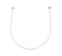 CHZFFD Camerino Divisorio Commerciale Sospeso Asta/tubo Forma U, Asta Spogliatoio Nera, Bianca Oro, Stand Montaggio Negozi Abbigliamento Feste(White rod,90x90cm/2.9x2.9ft)