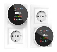 CHZHVAN Rilevatore Gas e Monossido di Carbonio 4-in-1 Plug-in, Allarme di CO con Regolazione Luminosità Schermo, Rivelatore di Naturale Gas,2 Pezzi(Bianco)