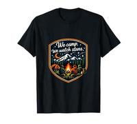 Ci accampiamo, guardiamo Stelle Camping Mountain Badge Maglietta