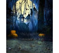 Ci-Fotto Sfondo di Halloween, 1,5x2m Fotografia Decorazione per Feste Sfondo Zucca e Notte Luna, per Studio Fotografico Adatto Fotografia per Bambini