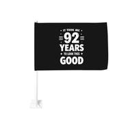 Ci ho messo 92 anni per ottenere questo bell'aspetto. Fermaglio per finestra per bandiere per auto, protezione solare, decorazione, striscione bifacciale da 12x18 pollici per camion.