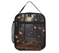 Ci sono molte foglie autunnali che cadono nella borsa per il pranzo per adulti - Borsa termica riutilizzabile per il pranzo, piccola borsa per il pranzo a prova di perdite per uomini e donne, borsa