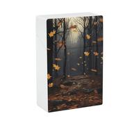 Ci sono molte foglie autunnali che cadono nella foresta Porta sigarette - Porta sigarette Custodia Piccola scatola porta accendino Elegante scatola per sigarette Accessori accendino per donne e uom