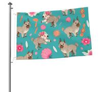 Ci sono molti animali diversi che 3 bandiere da 3 piedi x 2 piedi con occhielli, aste per bandiere da giardino personalizzate